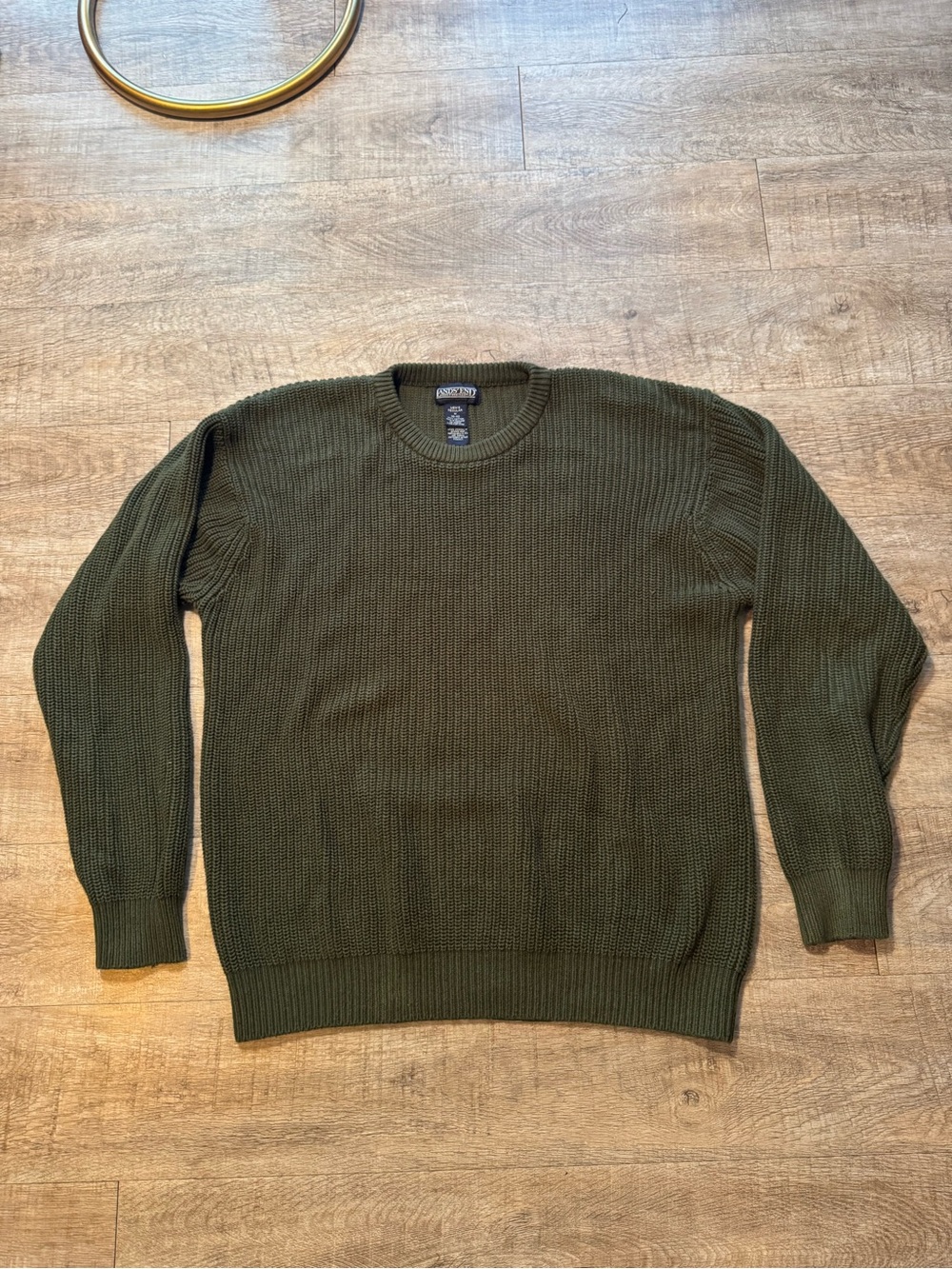 Lands' End Men's Crewneck Sweater in Olive